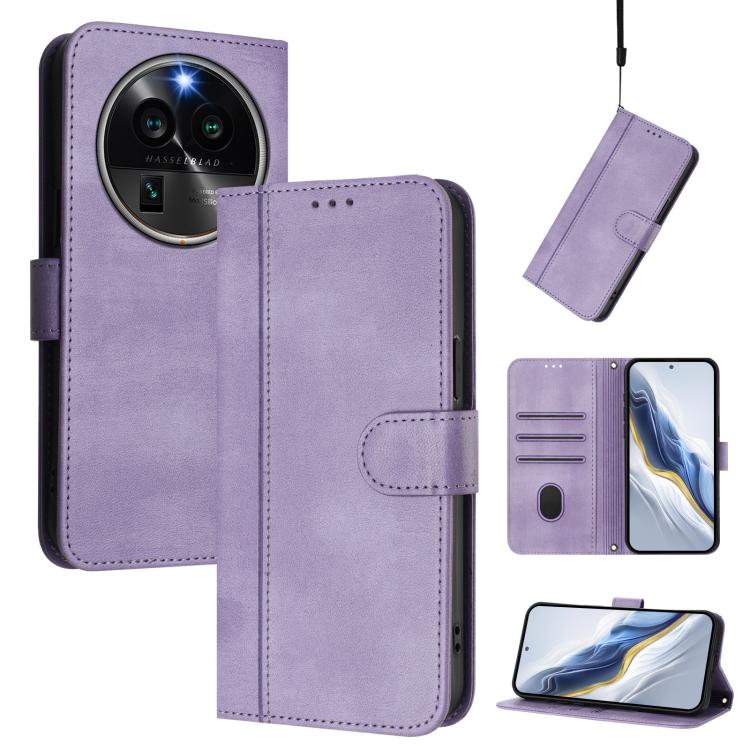 Line Splicing Buckle Retro Leather Phone Case, For OPPO A78 5G Global / A1x 5G, For OPPO Reno8 T 4G Global, For OPPO Find X6 Pro 5G, For OPPO Find X6 5G, For OPPO A1 Pro 5G / Reno8 T 5G Global, For OPPO Reno8 4G / Reno7 4G Global