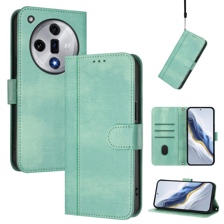 Line Splicing Buckle Retro Leather Phone Case, For OPPO Reno11 F 5G Global / F25 Pro 5G India, For OPPO Find X7, For OPPO Reno11 5G Global, For OPPO Reno11 Pro 5G Global, For OPPO Find X7 Ultra, For OPPO A38 4G / A18 4G Global