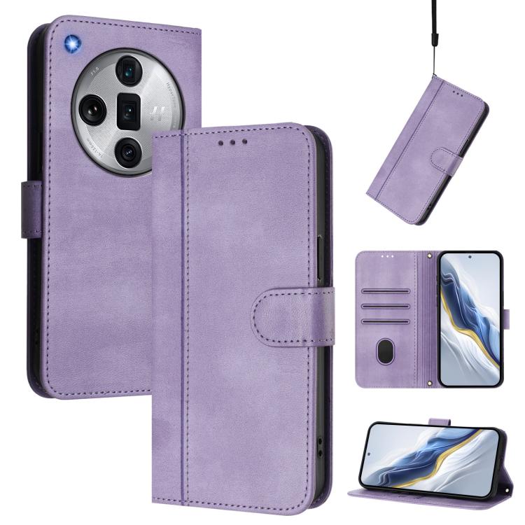 Line Splicing Buckle Retro Leather Phone Case, For OPPO Reno11 F 5G Global / F25 Pro 5G India, For OPPO Find X7, For OPPO Reno11 5G Global, For OPPO Reno11 Pro 5G Global, For OPPO Find X7 Ultra, For OPPO A38 4G / A18 4G Global
