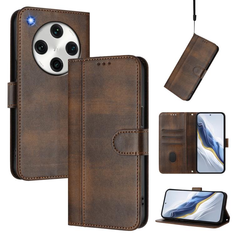 Line Splicing Buckle Retro Leather Phone Case, For OPPO Reno9 A, For OPPO A58 4G Global, For OPPO Reno10 5G / Reno10 Pro Global, For OPPO A78 4G Global, For OPPO A98 5G / F23 5G India, For OPPO Find X8 Pro 5G