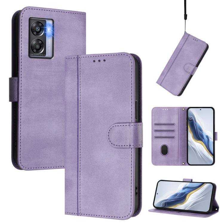 Line Splicing Buckle Retro Leather Phone Case, For OPPO A57 4G / A77 4G / A57s 4G Global, For OPPO Reno9 5G / Reno9 Pro 5G, For OPPO A17 4G / A17k, For OPPO K10 5G Global / A77 5G, For OPPO Reno8 Pro 5G Global, For OPPO Reno8 5G