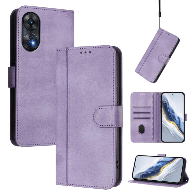 Line Splicing Buckle Retro Leather Phone Case, For OPPO A78 5G Global / A1x 5G, For OPPO Reno8 T 4G Global, For OPPO Find X6 Pro 5G, For OPPO Find X6 5G, For OPPO A1 Pro 5G / Reno8 T 5G Global, For OPPO Reno8 4G / Reno7 4G Global