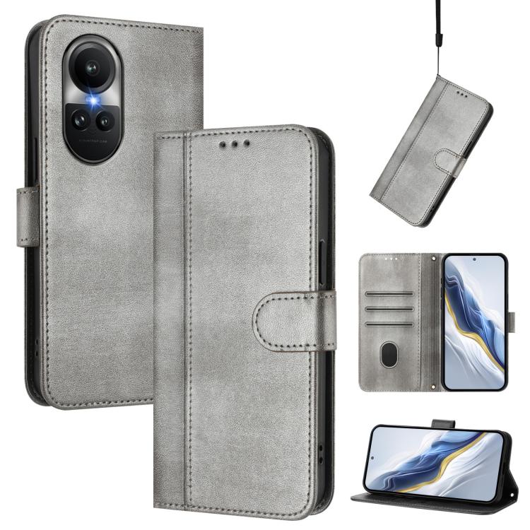 Line Splicing Buckle Retro Leather Phone Case, For OPPO Reno9 A, For OPPO A58 4G Global, For OPPO Reno10 5G / Reno10 Pro Global, For OPPO A78 4G Global, For OPPO A98 5G / F23 5G India, For OPPO Find X8 Pro 5G