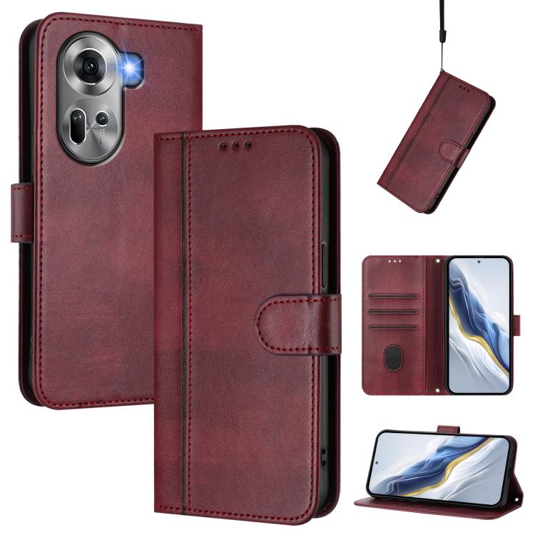 Line Splicing Buckle Retro Leather Phone Case, For OPPO Reno11 F 5G Global / F25 Pro 5G India, For OPPO Find X7, For OPPO Reno11 5G Global, For OPPO Reno11 Pro 5G Global, For OPPO Find X7 Ultra, For OPPO A38 4G / A18 4G Global