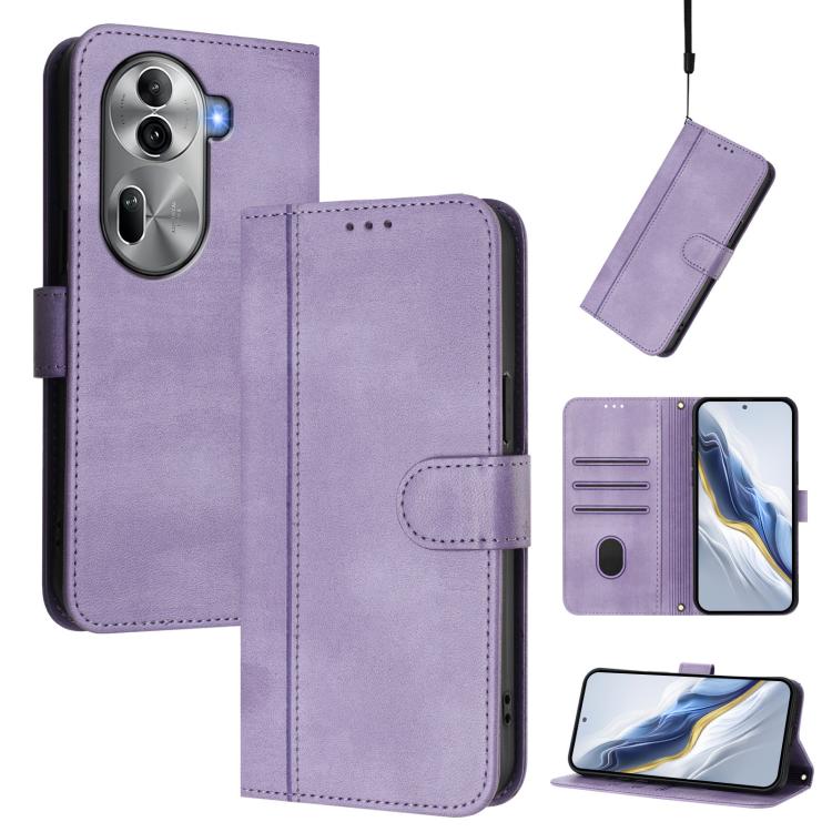 Line Splicing Buckle Retro Leather Phone Case, For OPPO Reno11 F 5G Global / F25 Pro 5G India, For OPPO Find X7, For OPPO Reno11 5G Global, For OPPO Reno11 Pro 5G Global, For OPPO Find X7 Ultra, For OPPO A38 4G / A18 4G Global