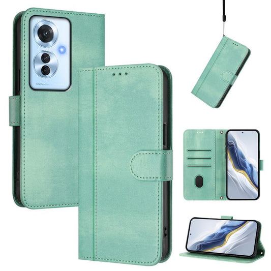 Line Splicing Buckle Retro Leather Phone Case, For OPPO Reno11 F 5G Global / F25 Pro 5G India, For OPPO Find X7, For OPPO Reno11 5G Global, For OPPO Reno11 Pro 5G Global, For OPPO Find X7 Ultra, For OPPO A38 4G / A18 4G Global