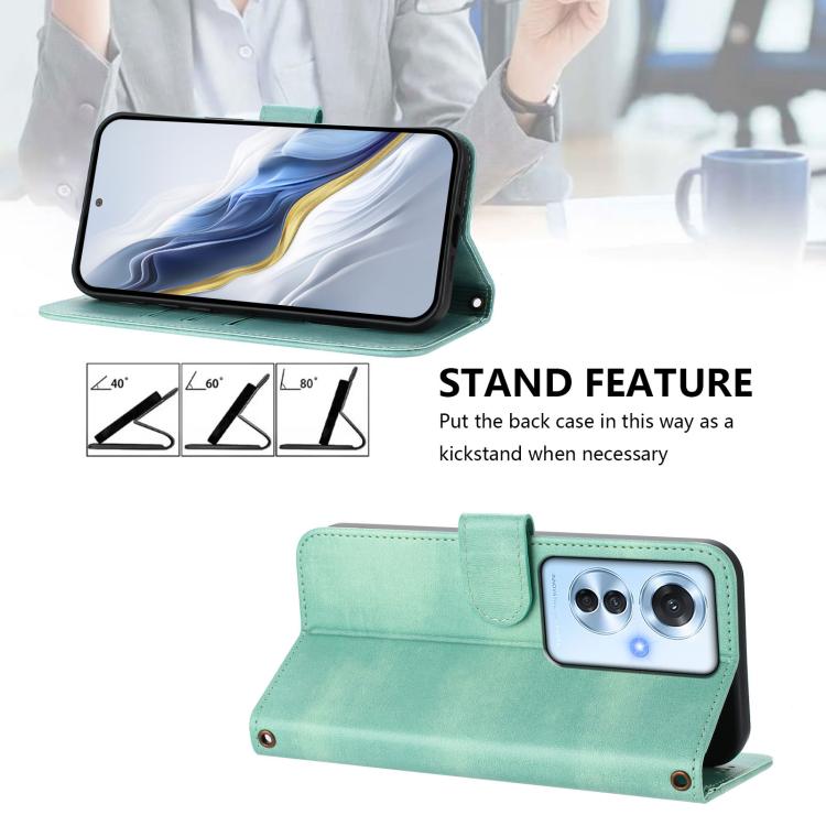 Line Splicing Buckle Retro Leather Phone Case, For OPPO Reno11 F 5G Global / F25 Pro 5G India, For OPPO Find X7, For OPPO Reno11 5G Global, For OPPO Reno11 Pro 5G Global, For OPPO Find X7 Ultra, For OPPO A38 4G / A18 4G Global