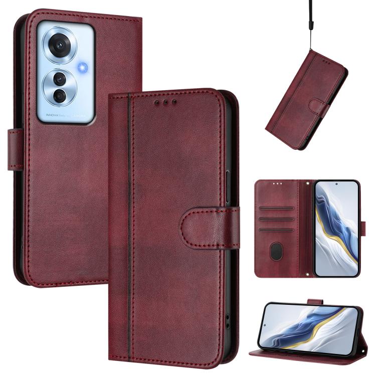 Line Splicing Buckle Retro Leather Phone Case, For OPPO Reno11 F 5G Global / F25 Pro 5G India, For OPPO Find X7, For OPPO Reno11 5G Global, For OPPO Reno11 Pro 5G Global, For OPPO Find X7 Ultra, For OPPO A38 4G / A18 4G Global