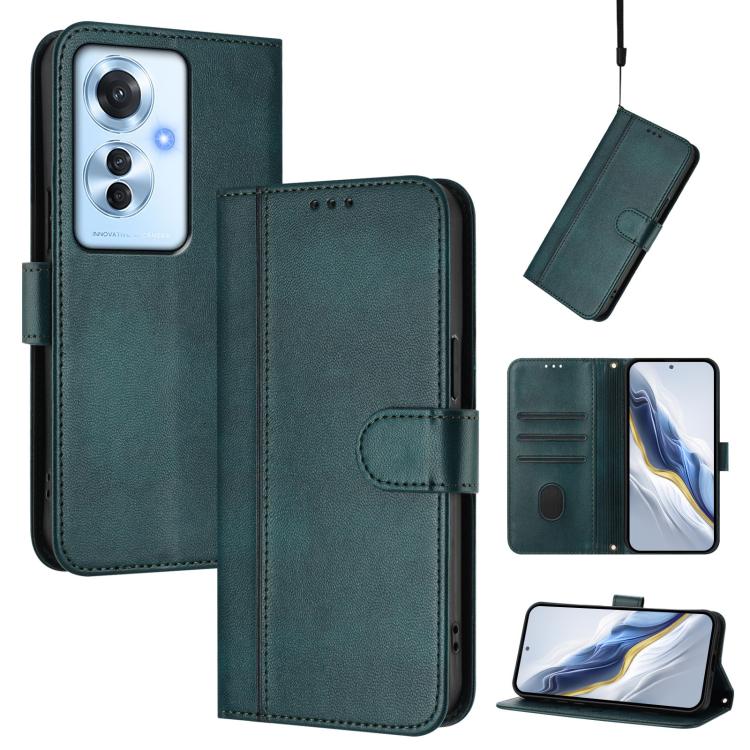 Line Splicing Buckle Retro Leather Phone Case, For OPPO Reno11 F 5G Global / F25 Pro 5G India, For OPPO Find X7, For OPPO Reno11 5G Global, For OPPO Reno11 Pro 5G Global, For OPPO Find X7 Ultra, For OPPO A38 4G / A18 4G Global
