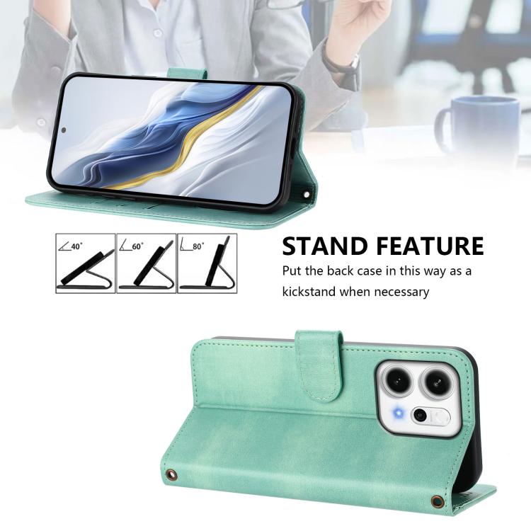 Line Splicing Buckle Retro Leather Phone Case, For OPPO Reno14 Pro Global, For OPPO Reno14 Global, For OPPO Find X8s+ 5G, For OPPO Find X8s 5G, For OPPO Find X8 Ultra 5G, For OPPO F29 5G Global