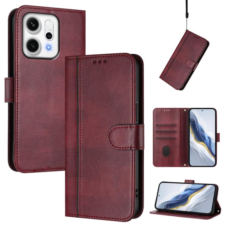 Line Splicing Buckle Retro Leather Phone Case, For OPPO Reno14 Pro Global, For OPPO Reno14 Global, For OPPO Find X8s+ 5G, For OPPO Find X8s 5G, For OPPO Find X8 Ultra 5G, For OPPO F29 5G Global
