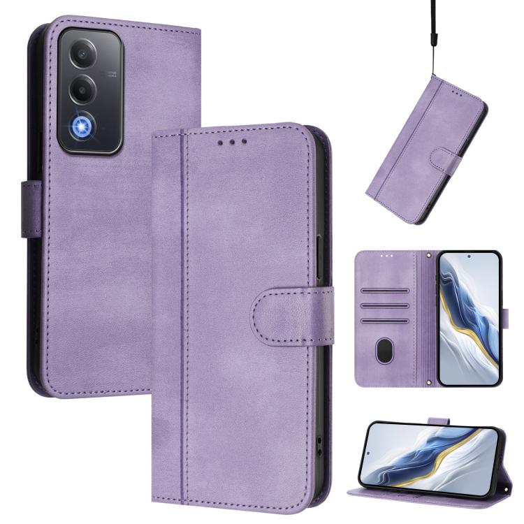 Line Splicing Buckle Retro Leather Phone Case, For OPPO A6 GT 5G, For OPPO Find X9 Pro, For OPPO K13 Turbo / K13 Turbo Pro, For OPPO Reno14 F 5G, For OPPO A5x 5G / 4G Global, For OPPO A5 5G Global