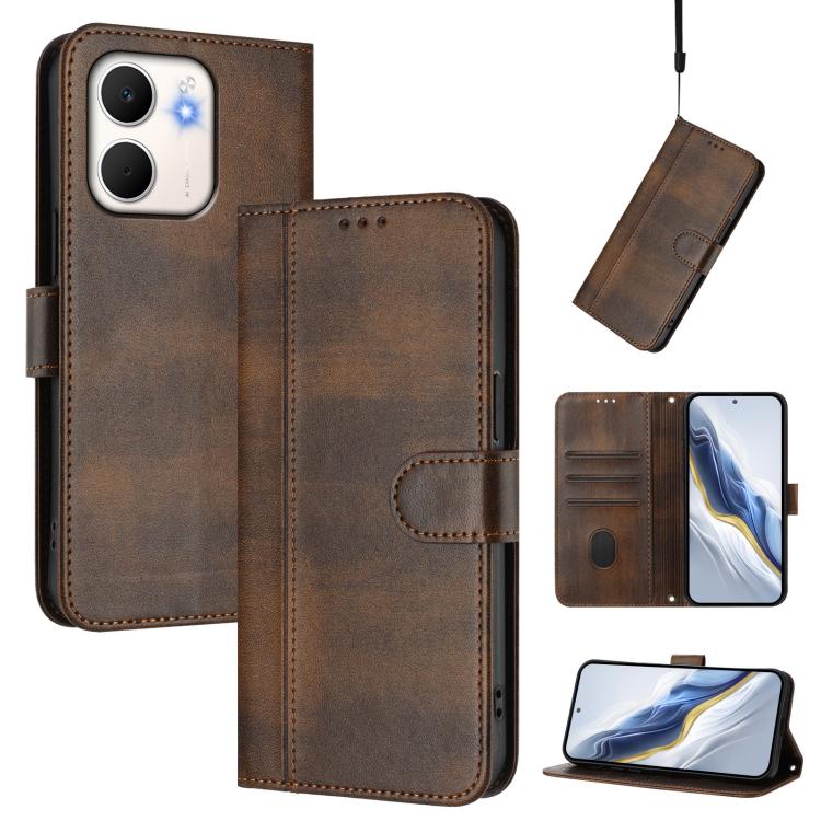 Line Splicing Buckle Retro Leather Phone Case, For OPPO A6 GT 5G, For OPPO Find X9 Pro, For OPPO K13 Turbo / K13 Turbo Pro, For OPPO Reno14 F 5G, For OPPO A5x 5G / 4G Global, For OPPO A5 5G Global