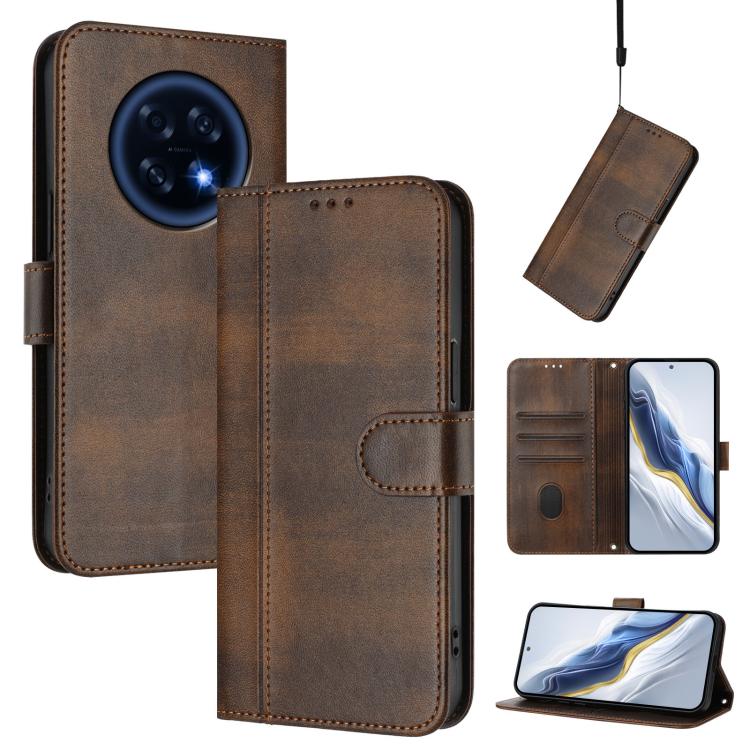 Line Splicing Buckle Retro Leather Phone Case, For OPPO A6 GT 5G, For OPPO Find X9 Pro, For OPPO K13 Turbo / K13 Turbo Pro, For OPPO Reno14 F 5G, For OPPO A5x 5G / 4G Global, For OPPO A5 5G Global