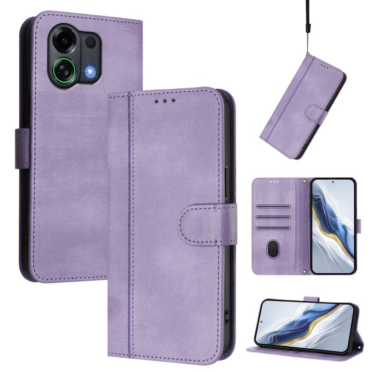 Line Splicing Buckle Retro Leather Phone Case, For OPPO A6 GT 5G, For OPPO Find X9 Pro, For OPPO K13 Turbo / K13 Turbo Pro, For OPPO Reno14 F 5G, For OPPO A5x 5G / 4G Global, For OPPO A5 5G Global