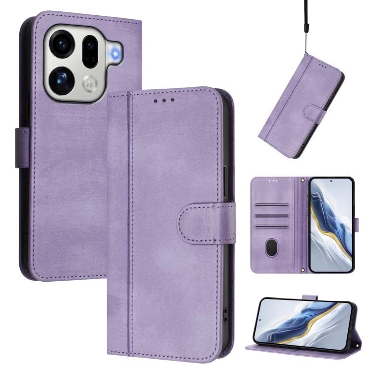 Line Splicing Buckle Retro Leather Phone Case, For OPPO A6 GT 5G, For OPPO Find X9 Pro, For OPPO K13 Turbo / K13 Turbo Pro, For OPPO Reno14 F 5G, For OPPO A5x 5G / 4G Global, For OPPO A5 5G Global
