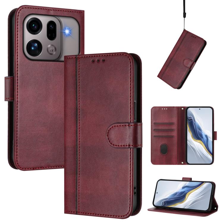 Line Splicing Buckle Retro Leather Phone Case, For OPPO Reno13 F 5G Global / 4G India, For OPPO Reno16 F 5G / Reno16 FS 5G, For OPPO Reno16 5G / Reno16 Pro 5G Global, For OPPO Find X9s Pro, For OPPO Find X9 Ultra, For OPPO Find X9