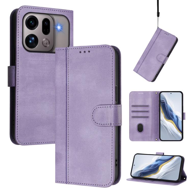 Line Splicing Buckle Retro Leather Phone Case, For OPPO Reno13 F 5G Global / 4G India, For OPPO Reno16 F 5G / Reno16 FS 5G, For OPPO Reno16 5G / Reno16 Pro 5G Global, For OPPO Find X9s Pro, For OPPO Find X9 Ultra, For OPPO Find X9