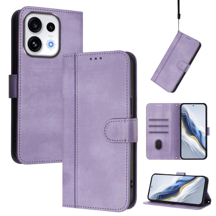 Line Splicing Buckle Retro Leather Phone Case, For OPPO Reno13 F 5G Global / 4G India, For OPPO Reno16 F 5G / Reno16 FS 5G, For OPPO Reno16 5G / Reno16 Pro 5G Global, For OPPO Find X9s Pro, For OPPO Find X9 Ultra, For OPPO Find X9
