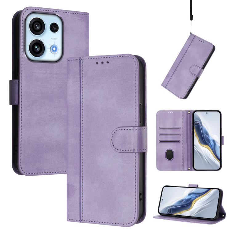 Line Splicing Buckle Retro Leather Phone Case, For OPPO Reno13 F 5G Global / 4G India, For OPPO Reno16 F 5G / Reno16 FS 5G, For OPPO Reno16 5G / Reno16 Pro 5G Global, For OPPO Find X9s Pro, For OPPO Find X9 Ultra, For OPPO Find X9
