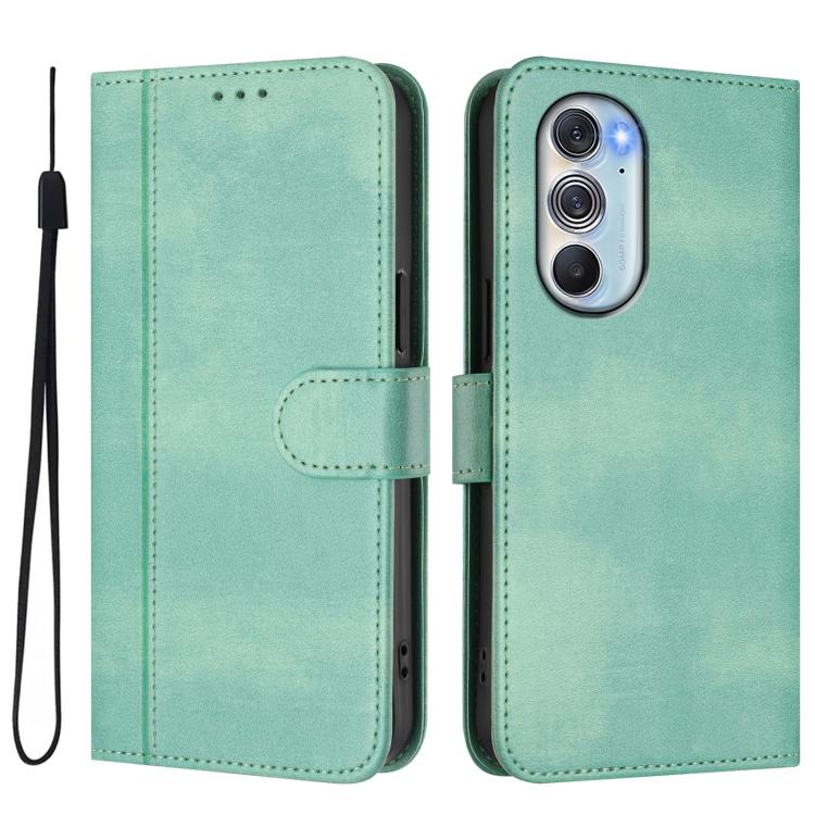Line Splicing Buckle Retro Leather Phone Case, For Motorola Edge X30 5G / Edge 30 Pro, For Motorola Edge S30 / Moto G200 5G