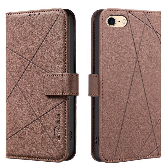 Geometric Pattern RFID Leather Phone Case, For iPhone 6 / 7 / 8 / SE, For iPhone 13 Pro Max, For iPhone 13 Pro, For iPhone 12 / 12 Pro, For iPhone 12 Pro Max, For iPhone 11 Pro Max, For iPhone 11, For iPhone 11 Pro