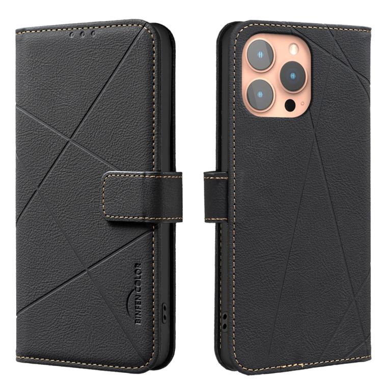 Geometric Pattern RFID Leather Phone Case, For iPhone 16, For iPhone 15 Pro Max, For iPhone 15 Pro, For iPhone 14 Plus / 15 Plus, For iPhone 15, For iPhone 13 / 14, For iPhone 14 Pro, For iPhone 14 Pro Max