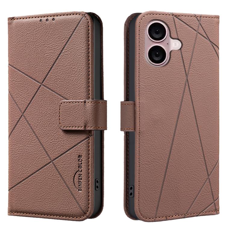 Geometric Pattern RFID Leather Phone Case, For iPhone 16, For iPhone 15 Pro Max, For iPhone 15 Pro, For iPhone 14 Plus / 15 Plus, For iPhone 15, For iPhone 13 / 14, For iPhone 14 Pro, For iPhone 14 Pro Max