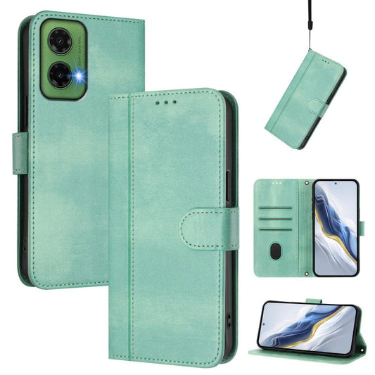 Line Splicing Buckle Retro Leather Phone Case, For Motorola Moto G35 5G, For Motorola Moto G55 5G, For Motorola Moto G34 5G / G45 5G, For Motorola Moto G64 India / G54 5G India, For Motorola Moto G14 4G / G54 5G EU, For Motorola Moto E14 4G / G24 4G