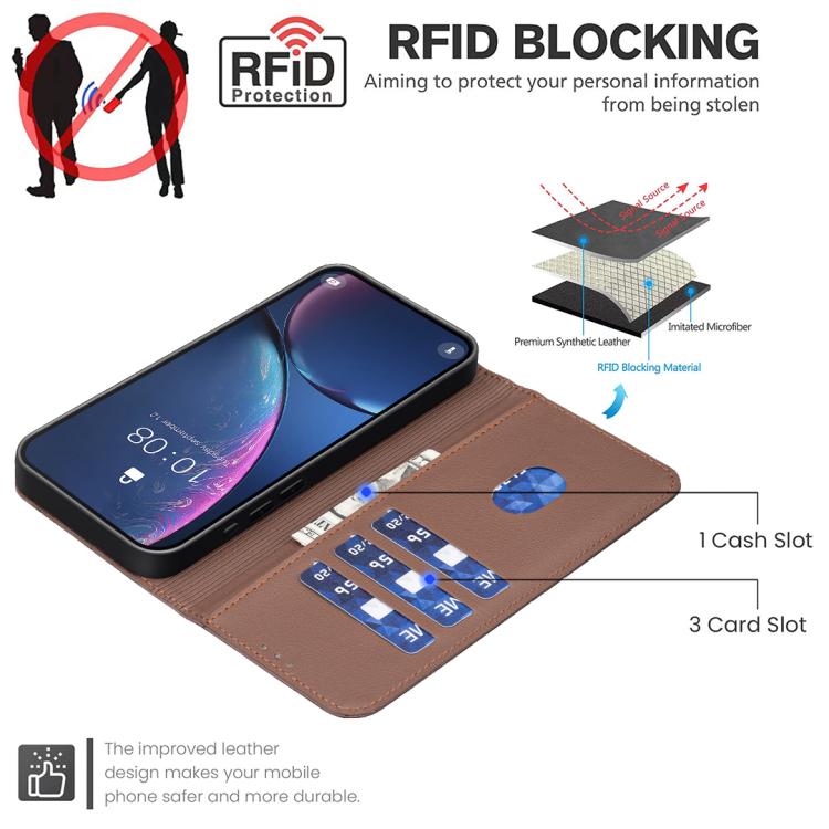 Geometric Pattern RFID Leather Phone Case, For Redmi Turbo 4, For Redmi 14C, For Redmi Note 14 5G, For Redmi Note 14 Pro 4G, For Redmi Note 14 4G 16.25mm, For Redmi Note 14 Pro 5G / 14 Pro+ 5G, For Redmi A3, For Redmi Note 13 Pro 4G