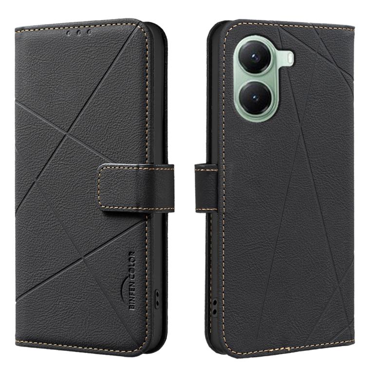 Geometric Pattern RFID Leather Phone Case, For Redmi Turbo 4, For Redmi 14C, For Redmi Note 14 5G, For Redmi Note 14 Pro 4G, For Redmi Note 14 4G 16.25mm, For Redmi Note 14 Pro 5G / 14 Pro+ 5G, For Redmi A3, For Redmi Note 13 Pro 4G