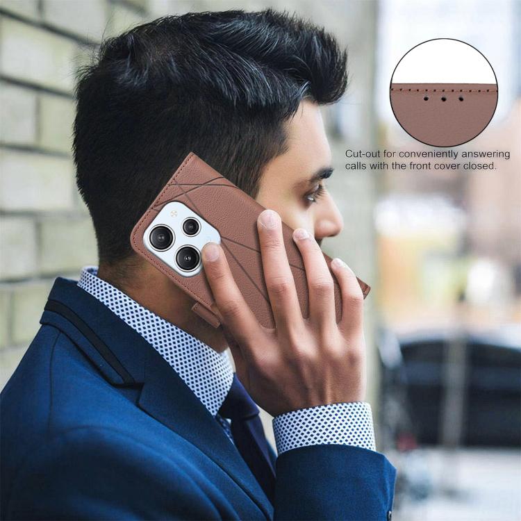 Geometric Pattern RFID Leather Phone Case, For Redmi 12 4G, For Redmi Note 12 Turbo, For Redmi Note 11 / 11S / 12S 6.43inch, For Redmi Note 12 4G, For Redmi 12C, For Redmi Note 12 Pro+ Global, For Redmi Note 12 Pro 5G Global, For Redmi Note 12 5G Global