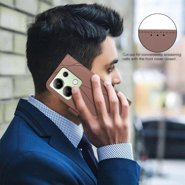 Geometric Pattern RFID Leather Phone Case, For Redmi Note 13 4G, For Redmi K70E, For Redmi Note 13 5G, For Redmi 13C, For Redmi Note 13 Pro+ 5G, For Redmi Note 13 Pro 5G, For Redmi K60 Ultra, For Redmi K70 / K70 Pro