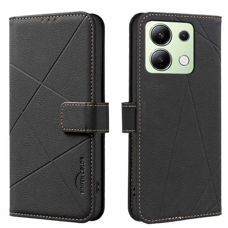 Geometric Pattern RFID Leather Phone Case, For Redmi Note 13 4G, For Redmi K70E, For Redmi Note 13 5G, For Redmi 13C, For Redmi Note 13 Pro+ 5G, For Redmi Note 13 Pro 5G, For Redmi K60 Ultra, For Redmi K70 / K70 Pro