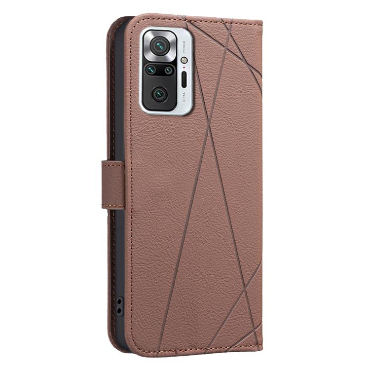 Geometric Pattern RFID Leather Phone Case, For Redmi Note 10 Pro Max / Note 10 Pro