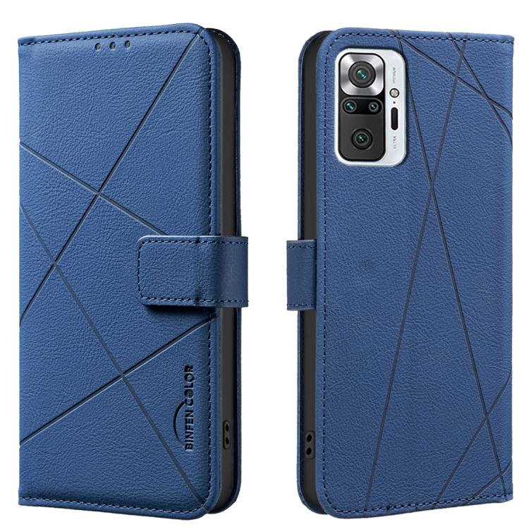 Geometric Pattern RFID Leather Phone Case, For Redmi Note 10 Pro Max / Note 10 Pro