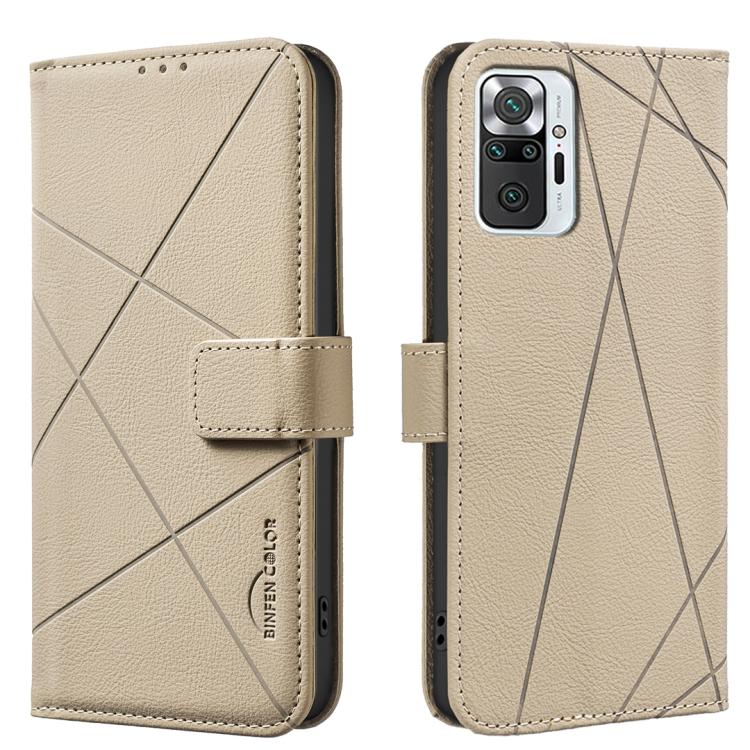 Geometric Pattern RFID Leather Phone Case, For Redmi Note 10 Pro Max / Note 10 Pro