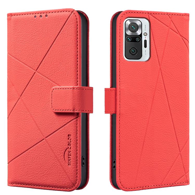 Geometric Pattern RFID Leather Phone Case, For Redmi Note 10 Pro Max / Note 10 Pro