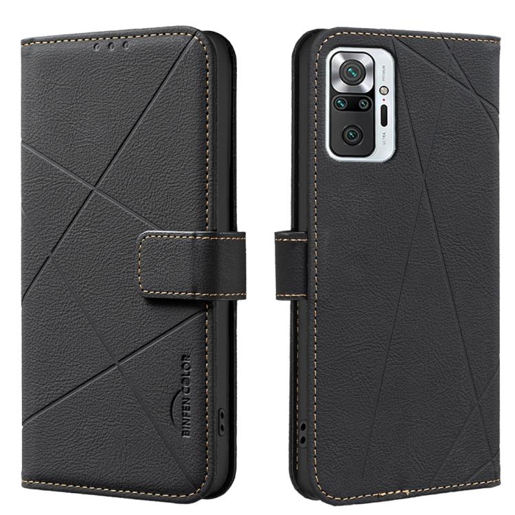 Geometric Pattern RFID Leather Phone Case, For Redmi Note 10 Pro Max / Note 10 Pro
