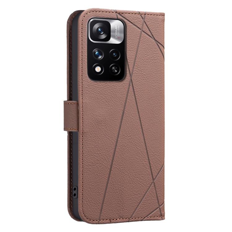 Geometric Pattern RFID Leather Phone Case, For Redmi Note 11 Pro / 11 Pro 5G Global, For Redmi 10 2022 / Note 11 4G, For Redmi Note 10 5G / 10T 5G, For Redmi Note 10 4G / Note 10S, For Redmi Note 10 Pro Max / Note 10 Pro