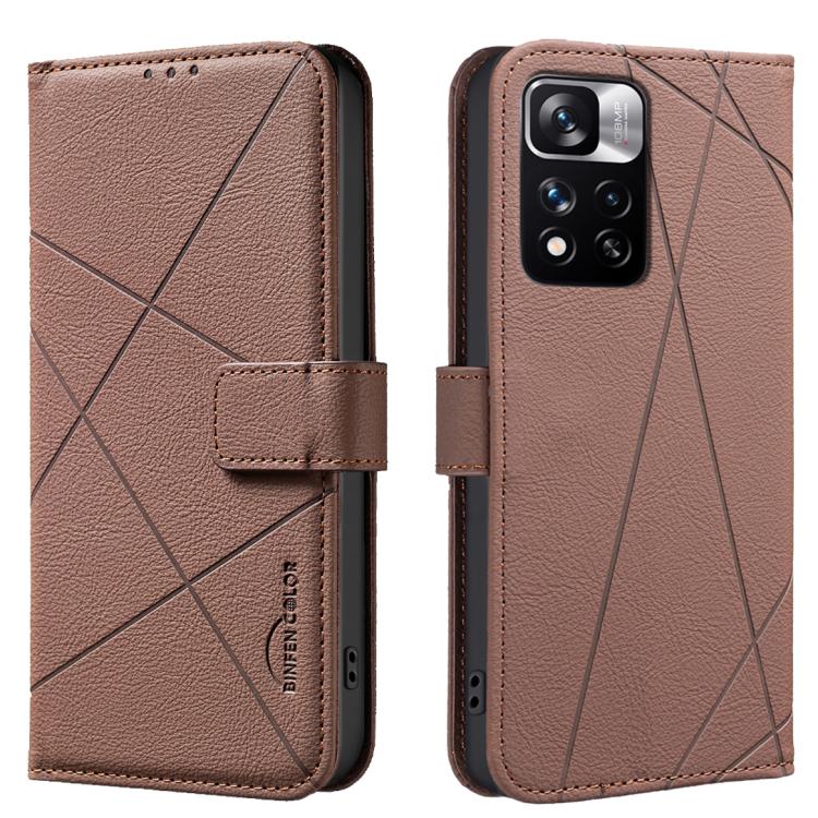 Geometric Pattern RFID Leather Phone Case, For Redmi Note 11 Pro / 11 Pro 5G Global, For Redmi 10 2022 / Note 11 4G, For Redmi Note 10 5G / 10T 5G, For Redmi Note 10 4G / Note 10S, For Redmi Note 10 Pro Max / Note 10 Pro