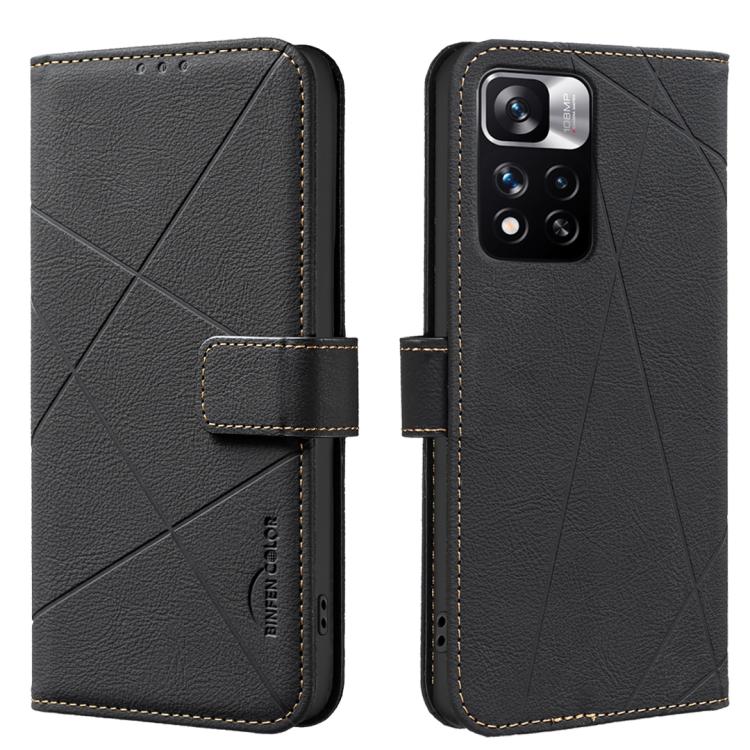 Geometric Pattern RFID Leather Phone Case, For Redmi Note 11 Pro / 11 Pro 5G Global, For Redmi 10 2022 / Note 11 4G, For Redmi Note 10 5G / 10T 5G, For Redmi Note 10 4G / Note 10S, For Redmi Note 10 Pro Max / Note 10 Pro