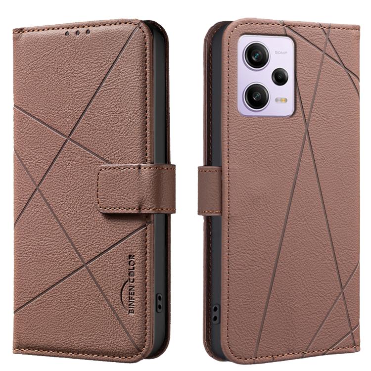 Geometric Pattern RFID Leather Phone Case, For Xiaomi Poco M7 Pro 5G, For Xiaomi Poco X6 Pro, For Xiaomi 13T, For Xiaomi Poco F5 5G, For Xiaomi Poco C55, For Xiaomi Poco X5 Pro, For Xiaomi Poco X5, For Xiaomi Poco M3 Pro
