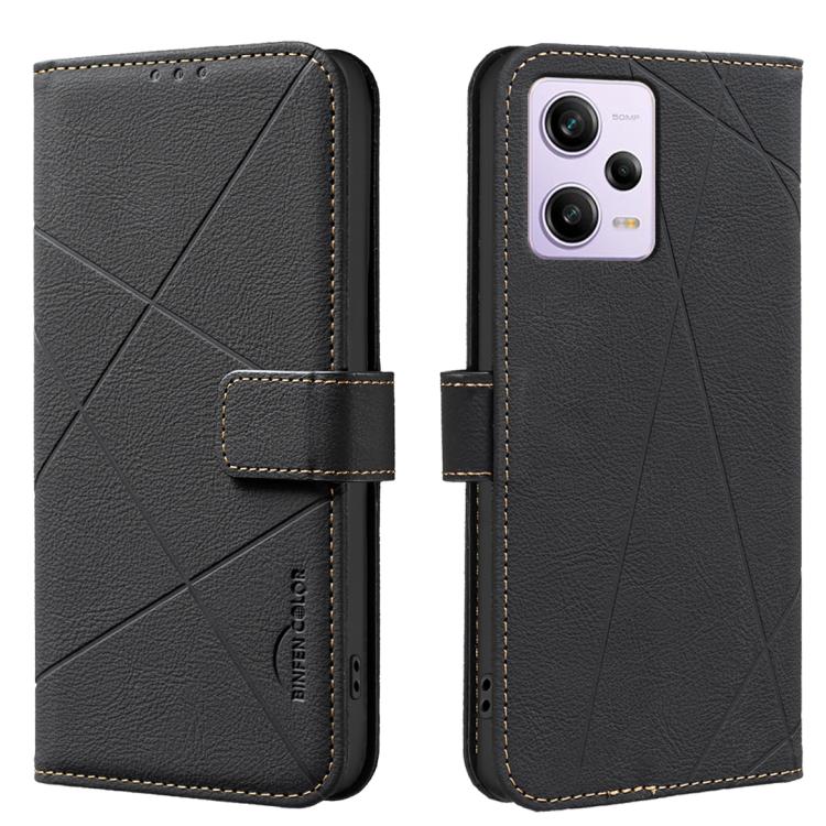 Geometric Pattern RFID Leather Phone Case, For Xiaomi Poco M7 Pro 5G, For Xiaomi Poco X6 Pro, For Xiaomi 13T, For Xiaomi Poco F5 5G, For Xiaomi Poco C55, For Xiaomi Poco X5 Pro, For Xiaomi Poco X5, For Xiaomi Poco M3 Pro