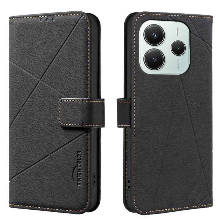 Geometric Pattern RFID Leather Phone Case, For Xiaomi Poco M7 Pro 5G, For Xiaomi Poco X6 Pro, For Xiaomi 13T, For Xiaomi Poco F5 5G, For Xiaomi Poco C55, For Xiaomi Poco X5 Pro, For Xiaomi Poco X5, For Xiaomi Poco M3 Pro