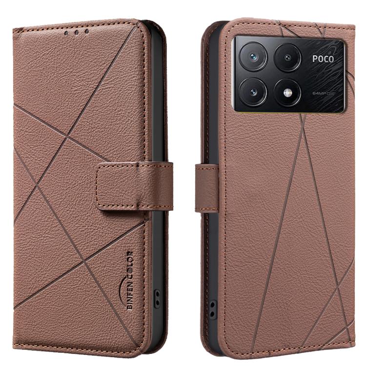 Geometric Pattern RFID Leather Phone Case, For Xiaomi Poco M7 Pro 5G, For Xiaomi Poco X6 Pro, For Xiaomi 13T, For Xiaomi Poco F5 5G, For Xiaomi Poco C55, For Xiaomi Poco X5 Pro, For Xiaomi Poco X5, For Xiaomi Poco M3 Pro