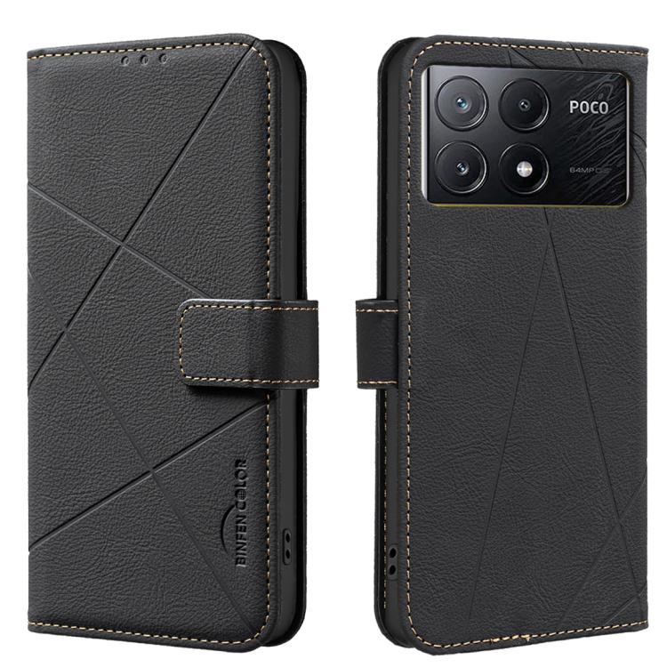 Geometric Pattern RFID Leather Phone Case, For Xiaomi Poco M7 Pro 5G, For Xiaomi Poco X6 Pro, For Xiaomi 13T, For Xiaomi Poco F5 5G, For Xiaomi Poco C55, For Xiaomi Poco X5 Pro, For Xiaomi Poco X5, For Xiaomi Poco M3 Pro