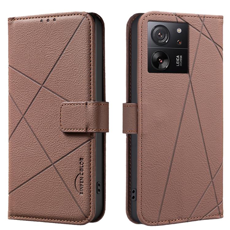 Geometric Pattern RFID Leather Phone Case, For Xiaomi Poco M7 Pro 5G, For Xiaomi Poco X6 Pro, For Xiaomi 13T, For Xiaomi Poco F5 5G, For Xiaomi Poco C55, For Xiaomi Poco X5 Pro, For Xiaomi Poco X5, For Xiaomi Poco M3 Pro