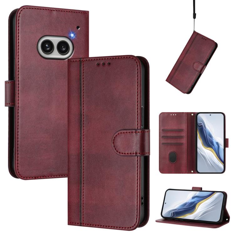 Line Splicing Buckle Retro Leather Phone Case, For Nothing Phone 4a Pro, For Nothing Phone 4a, For Nothing Phone 3a, For Nothing Phone 3a Pro, For Nothing CMF Phone 1, For Nothing Phone 2a