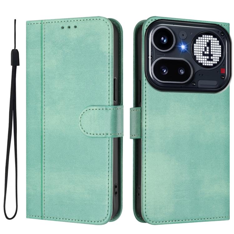 Line Splicing Buckle Retro Leather Phone Case, For Nothing Phone 4a Pro, For Nothing Phone 4a, For Nothing Phone 3a, For Nothing Phone 3a Pro, For Nothing CMF Phone 1, For Nothing Phone 2a